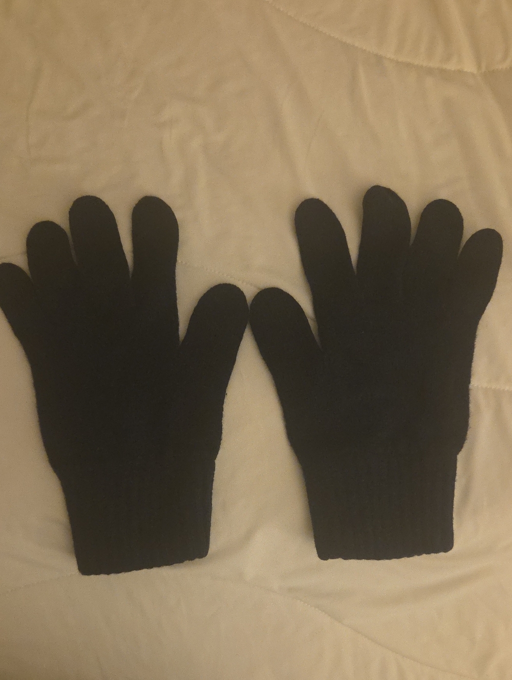Navy Blue Knit 100% Cashmere Gloves (Italy Unbranded)